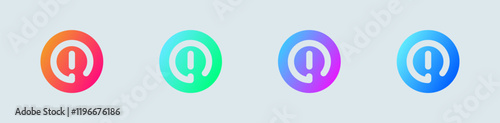 Detail solid icon in gradient colors. Information signs vector illustration.