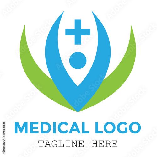 Unique stylish nature medicine with medical expert and sign logo design