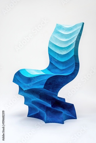 Ice Patterned Wooden Chair 3D Design