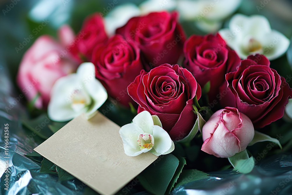 Fototapeta premium Vibrant Bouquet of Roses for Valentines Day Celebration