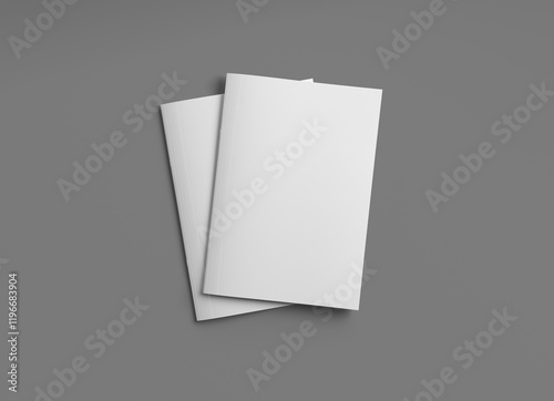 Wallpaper Mural Two magazine covers Mockup on grey background with soft shadows. 3D rendering Torontodigital.ca