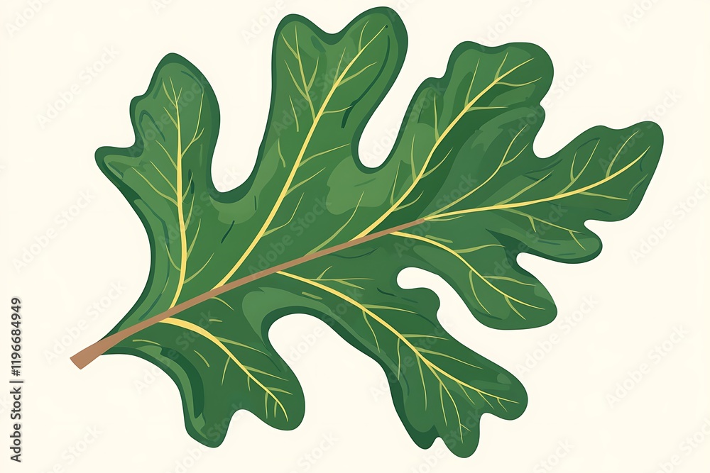 Fototapeta premium Stunning Green Oak Leaf Illustration