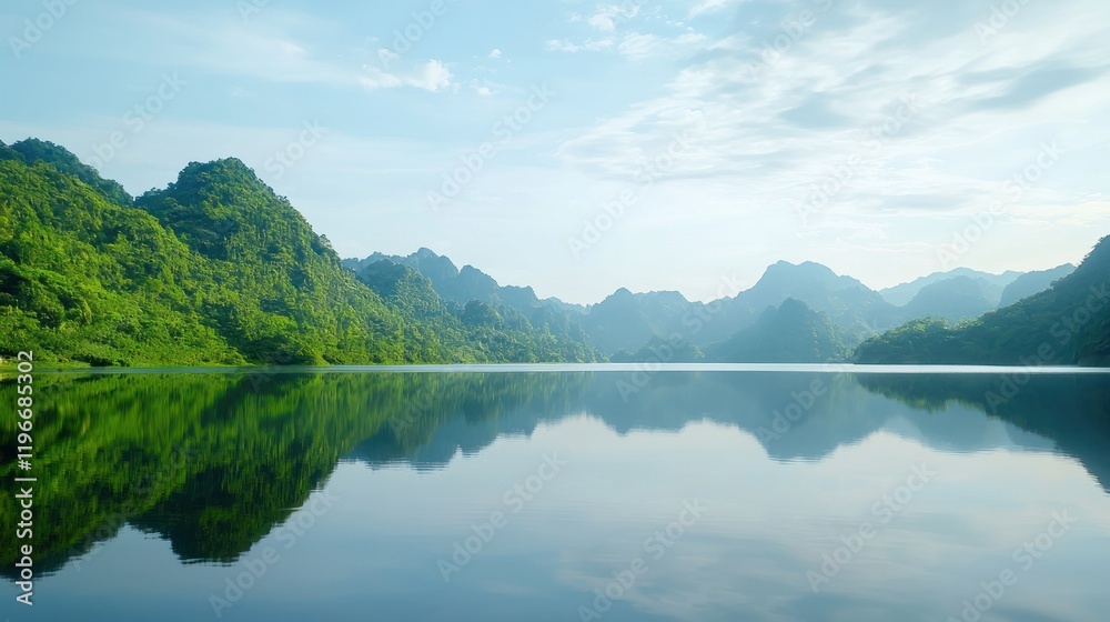 Naklejka premium Serene Lake Mountain Reflection