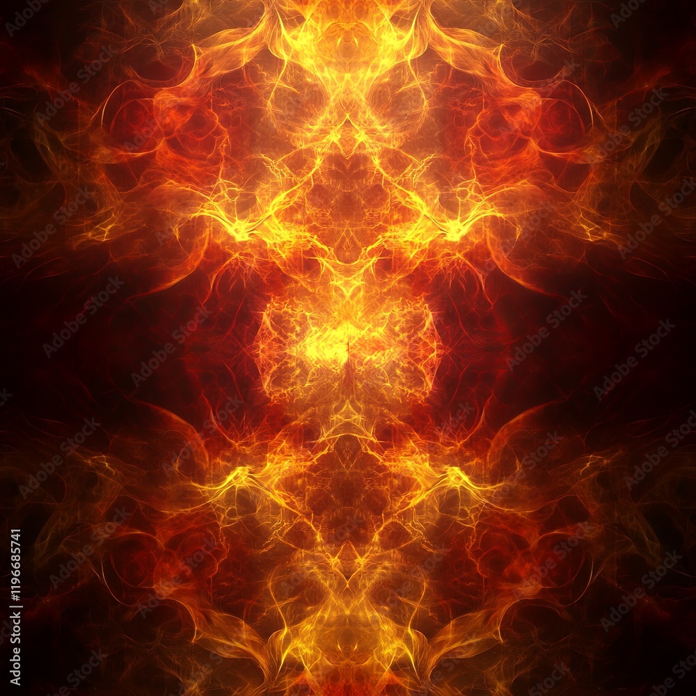 Dramatic fire and smoke effect glowing red and yellow colors exploding outwards with center space. Vivid and hot hell abstract or blazing fire background or wallpaper Dramatic fire and smoke effect glowing red and yellow colors exploding outwards with center space. Vivid and hot hell abstract or blazing fire background or wallpaper