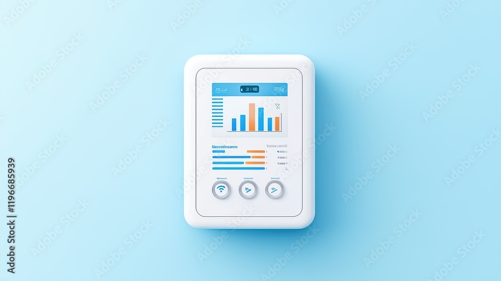 Modern Control Panel Displaying Interactive Data and Graphs Modern Control Panel Displaying Interactive Data and Graphs
