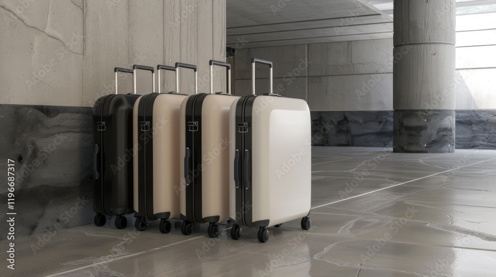 Captivating 3D Rendering: Suitcases Unveiling the Travel Concept Captivating 3D Rendering: Suitcases Unveiling the Travel Concept