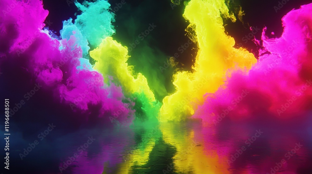 Vibrant Neon Cloudscape: A Symphony of Color and Light Vibrant Neon Cloudscape: A Symphony of Color and Light