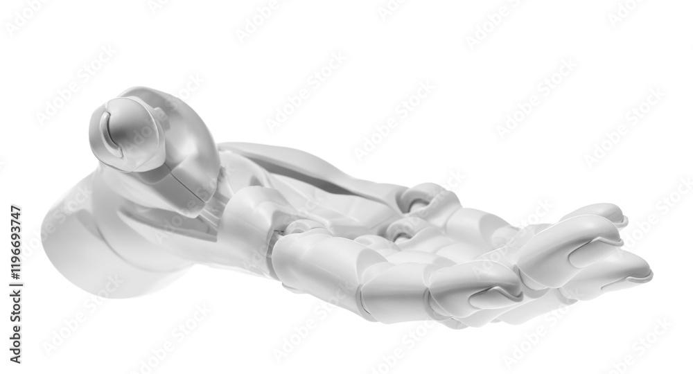 Artificial intelligence. Robot hand gesturing on white background Artificial intelligence. Robot hand gesturing on white background