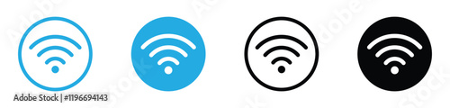 wifi signal icon set. wireless internet sign. wifi icon st for app, ui and website. mobile signal status icon. internet connection symbol. vector illustration on transparent background