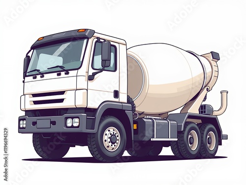 an image of a cement truck is shown on a white background. photo