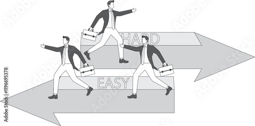 Easy career path with many enthusiasts and a hard career path with few enthusiasts
