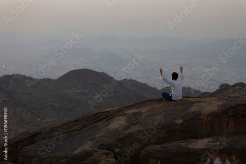 A view of the sacred Kaaba from the Hira Cave photo