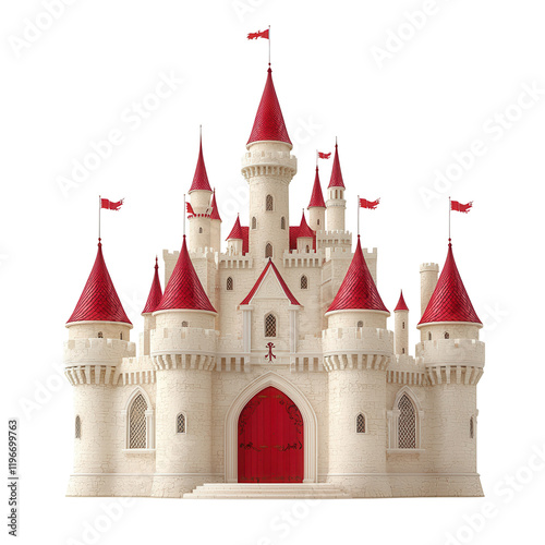 Royal castle model with transparent background creative design fantasy theme artistic view