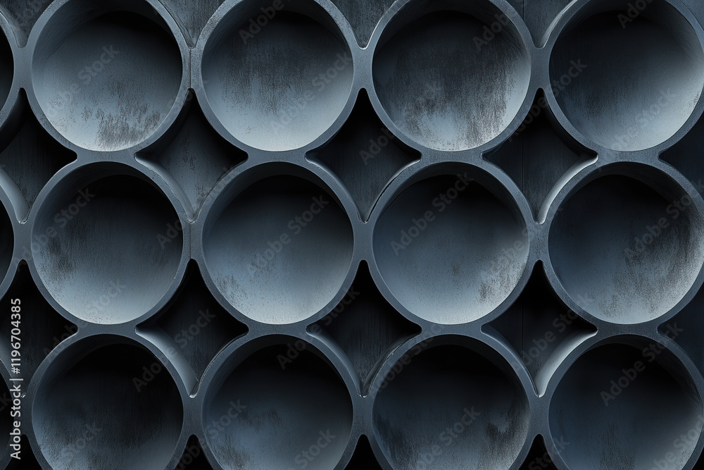 Sophisticated black geometrical 3d pattern. Background image. Created with Generative AI technology. Sophisticated black geometrical 3d pattern. Background image. Created with Generative AI technology.