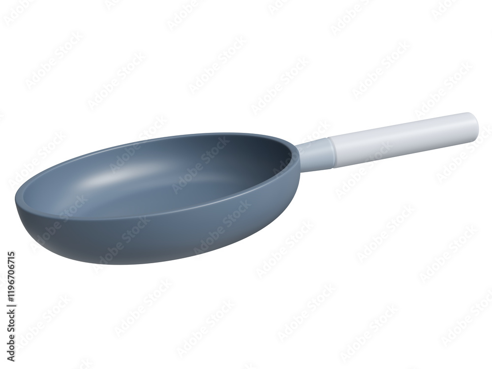 Cute 3d frying pan with transparent background in an everyday breakfast concept. 3d rendering Cute 3d frying pan with transparent background in an everyday breakfast concept. 3d rendering