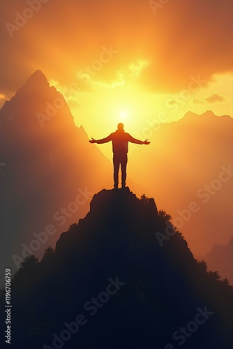 Wallpaper Mural Divine Power at Dawn: A Silhouette of Faith Torontodigital.ca