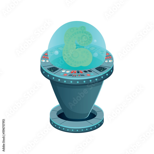 Space laboratory capsule with embryo on white background