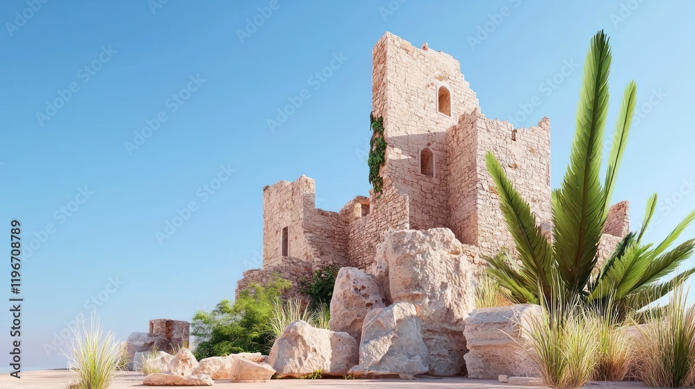 Obraz premium Ancient Stone Ruins under Sunny Sky