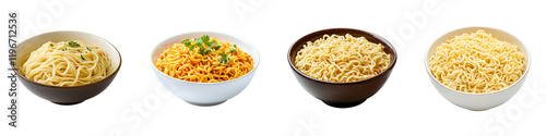 Warm noodles in a serving bowl