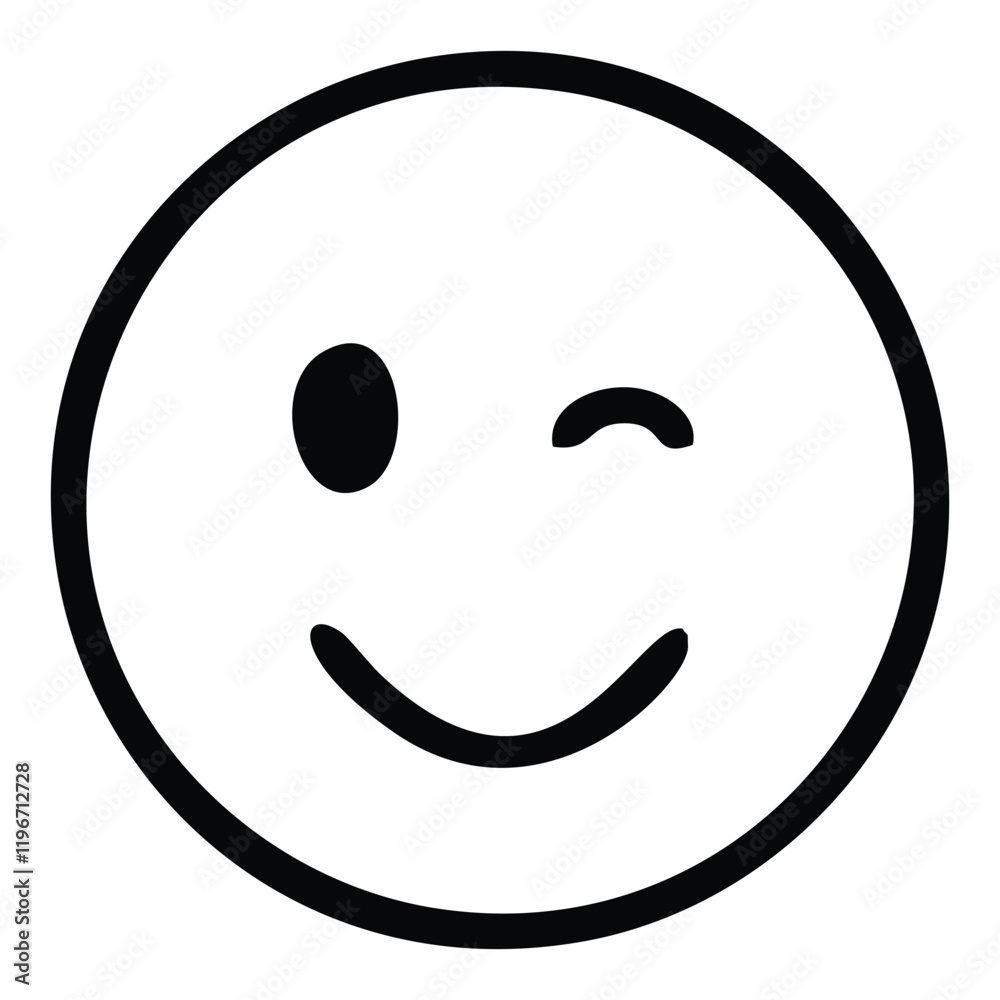 Set of vector smiley icons. Emoticons. wink emotion Set of vector smiley icons. Emoticons. wink emotion