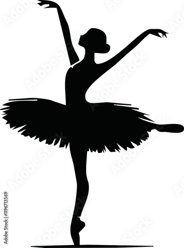 Ballet Dancer ballerina. Vector Illustration silhouette of a dancer