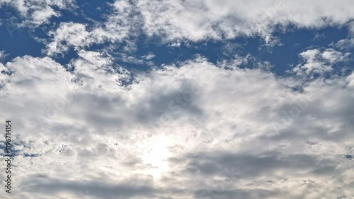 blue sky with clouds hyperlapse