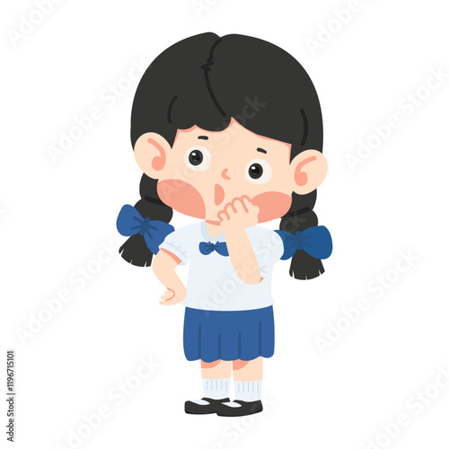 Kid girl students whispering secrets