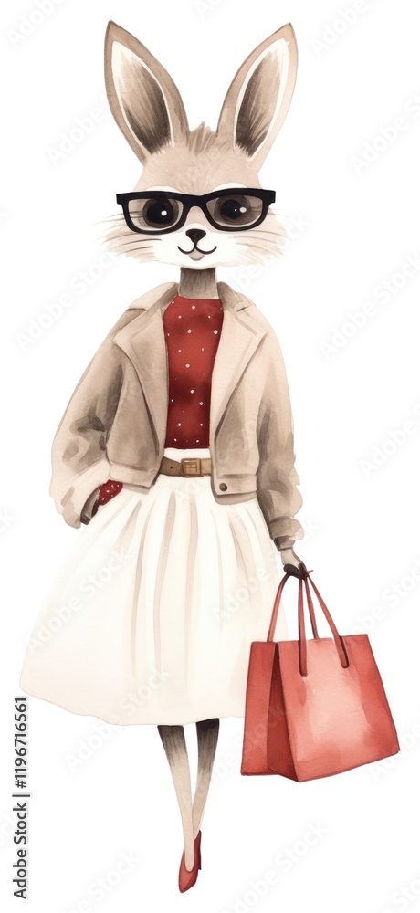 Obraz premium PNG Handbag fashion cartoon animal.