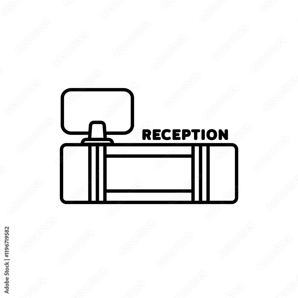 Computer on reception desk flat icon for app web logo banner poster icon - SVG File
Computer on reception desk flat icon for app web logo banner poster icon - SVG File