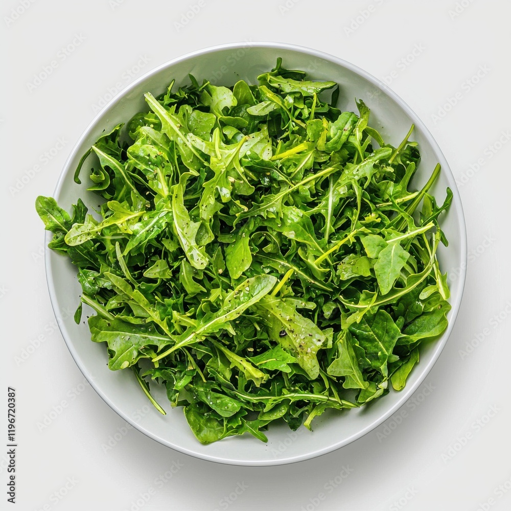 Fresh salad greens in a clean bowl studio setting food minimalist design close-up view Fresh salad greens in a clean bowl studio setting food minimalist design close-up view