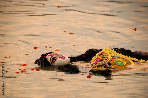 Goddess Durga Idol, Durga puja, India. photo