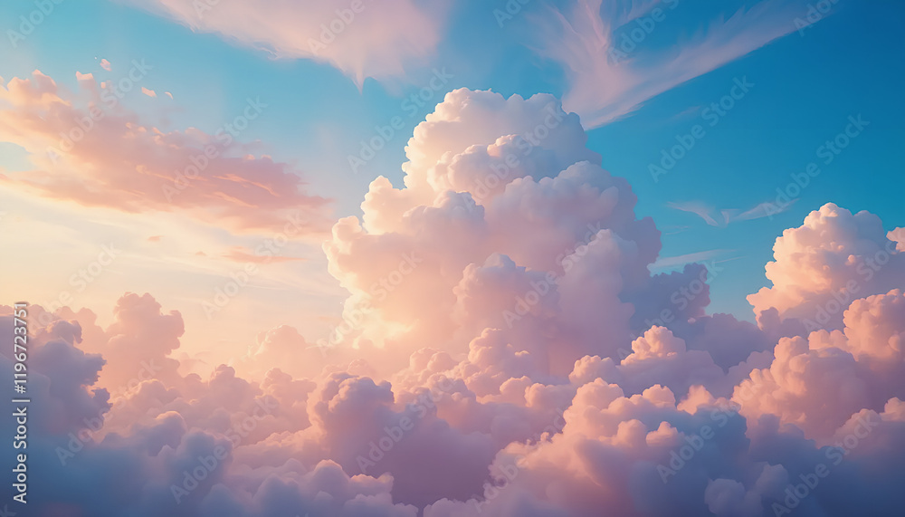 Sunset Hues Above the Clouds: A Dreamy Landscape of Pink and Blue Sunset Hues Above the Clouds: A Dreamy Landscape of Pink and Blue