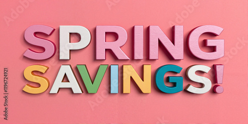 Spring savings banner with text