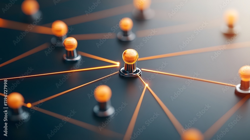 Interconnected Devices Network Futuristic IoT Concept with Glowing Lines Interconnected Devices Network Futuristic IoT Concept with Glowing Lines