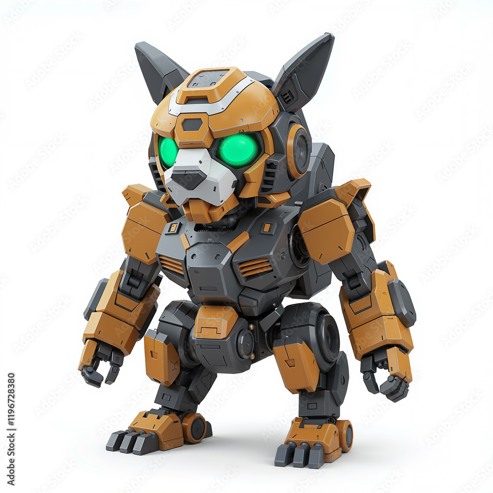 Advanced robot tiger mech toy - isolated on white background Advanced robot tiger mech toy - isolated on white background