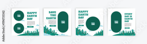 Earth Day. Education and campaign about the importance of protecting nature. Vector banners for social media ads, web ads, business messages, discount flyers and big sale banners.
