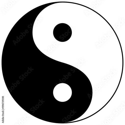Yin and Yang symbol, representing balance and harmony. A classic symbol of duality and interconnectedness.