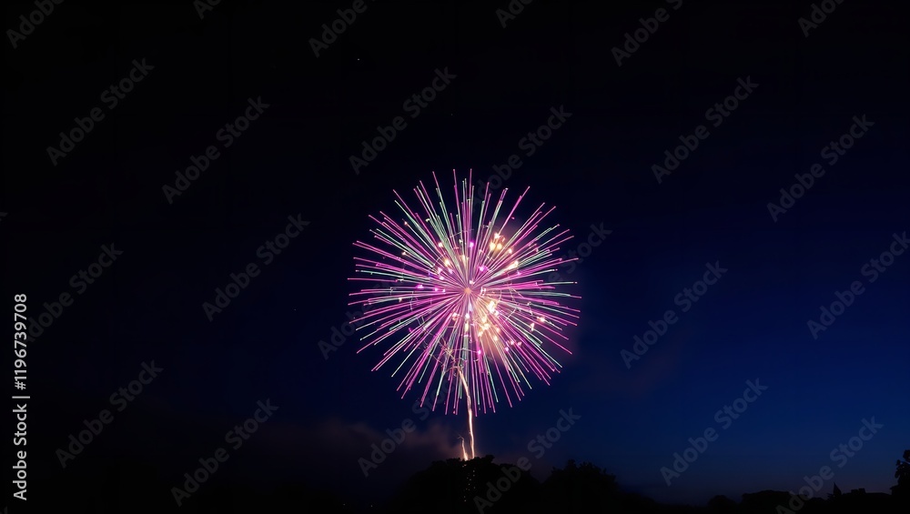 Stunning Pink Purple Fireworks Display Night Sky Celebration Event Festive Holiday Illumination Bright Dramatic Explosion Radiant Festive Pyrotechnics Stunning Pink Purple Fireworks Display Night Sky Celebration Event Festive Holiday Illumination Bright Dramatic Explosion Radiant Festive Pyrotechnics