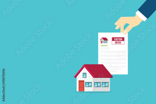 House with an eviction notice sign	