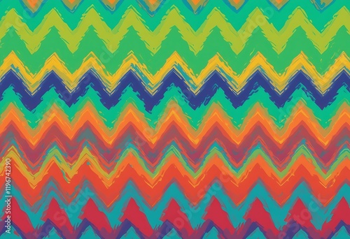Abstract Colorful Zigzag Pattern Design