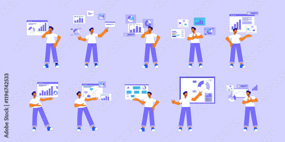 Business Man Presentation Illustration Business Man Presentation Illustration