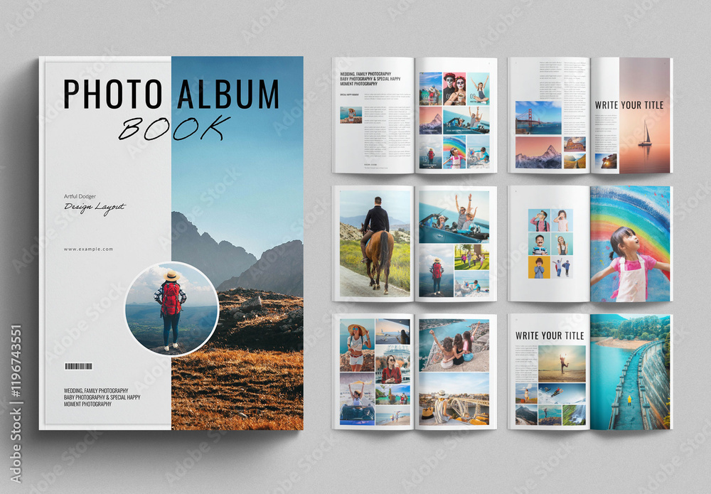 Photo Album Book Template Design Brochure Layout Stock Template | Adobe ...