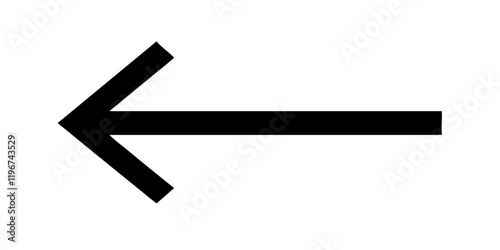 Black left-pointing arrow on a white background