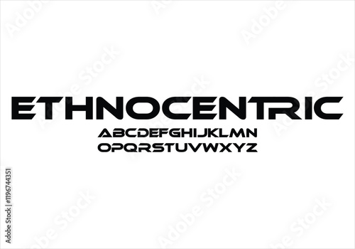 Ethnocentric font for logo and headline. Isolated vector typeset