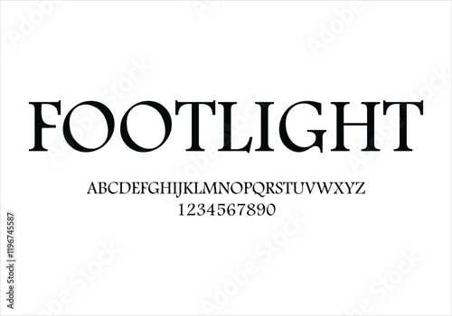 Foot light font for logo and headline. Isolated vector typeset