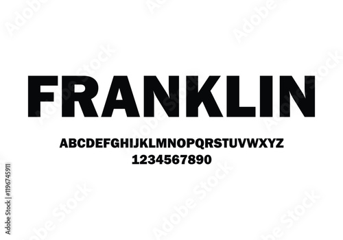 Franklin font for logo and headline. Isolated vector typeset