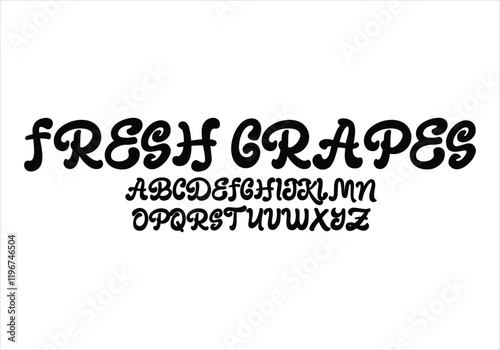 Fresh Grape font for logo and headline. Isolated vector typeset