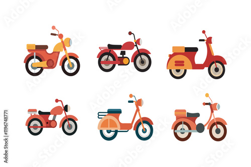 Retro Vintage Motorbike Bundle. Classic Rides in Timeless Style