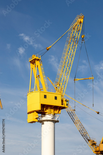 Wallpaper Mural Industrial Yellow Crane Against a Clear Blue Sky Torontodigital.ca