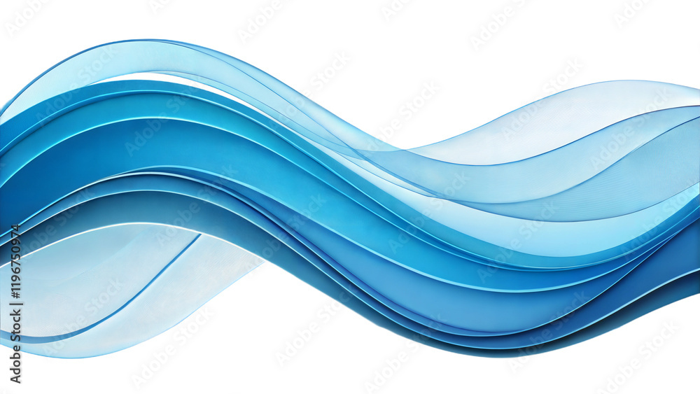 Obraz premium Flowing abstract blue waves design, representing fluidity and movement, suitable for backgrounds. 